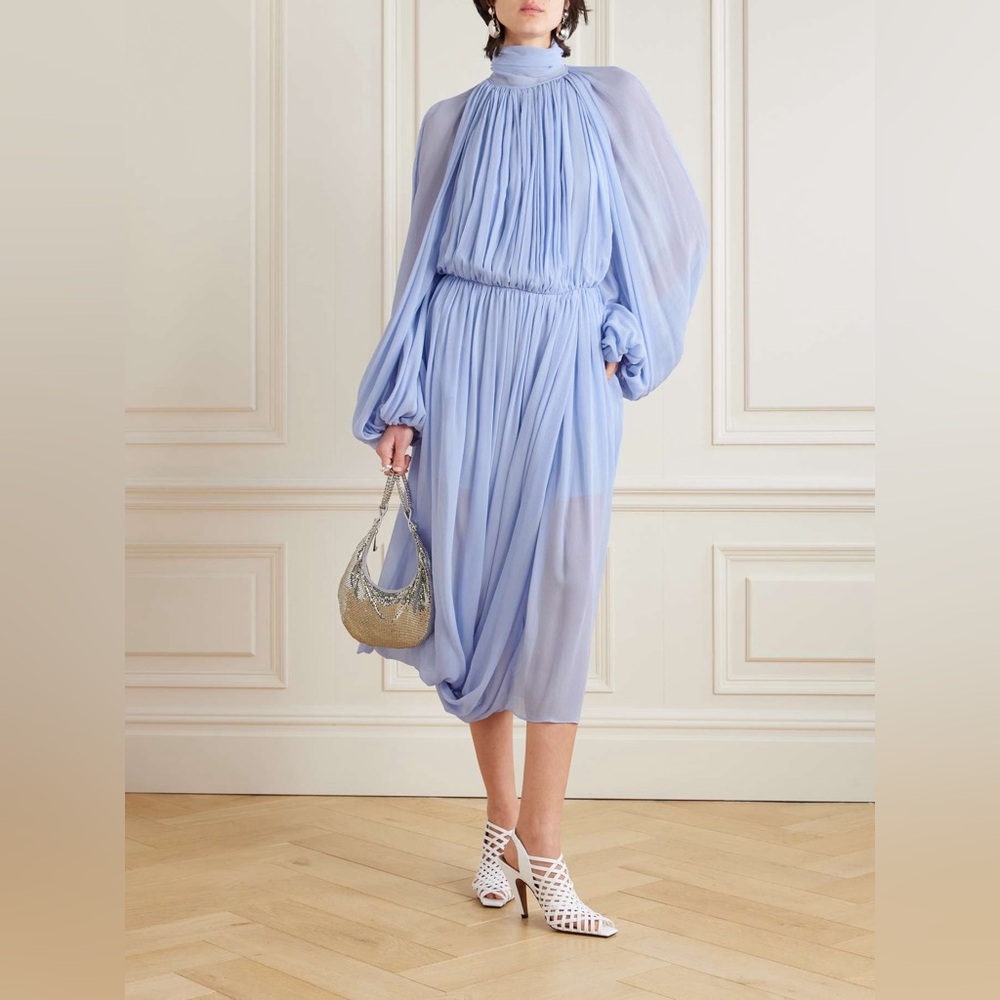 STELLA MCCARTNEY Open-back silk-crepon midi dress - Size 44 EU